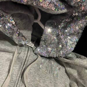 PINK Victoria's Secret Gray Sequin Sweater